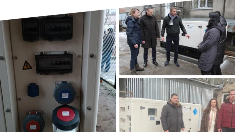 Завдяки 4 потужним генераторам від німецьких партнерів у Вінницькій громаді забезпечили сталу роботу підприємства, РАЦСу та техуніверситету