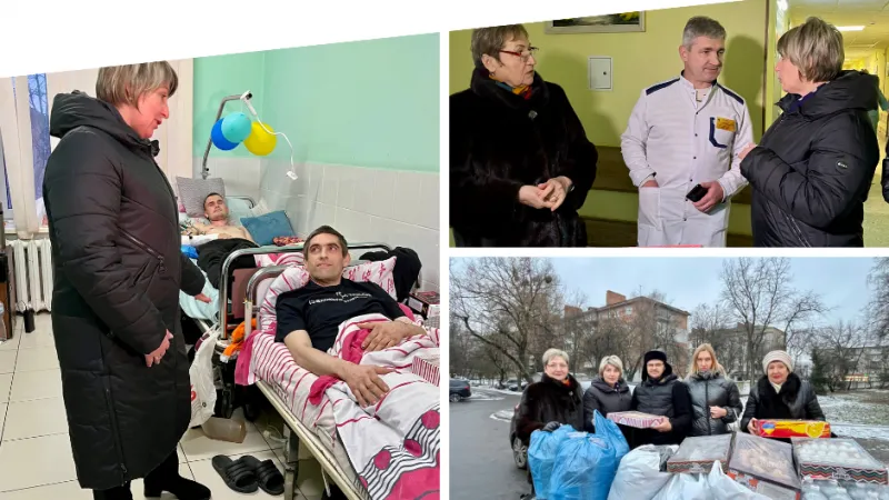 Військовим, які лікуються у Вінниці, передалисмаколики та необхідні речі від департаменту соцполітики, працівників і підопічних Терцентру