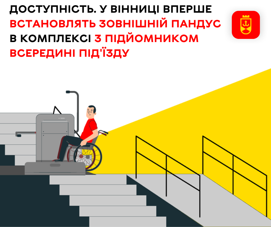 У місті вперше з’явиться зовнішній пандус у тандемі з внутрішнім підйомником
