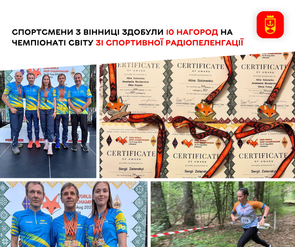 Вінницькі спортсмени вибороли 10 нагород на чемпіонаті світу зі спортивної радіопеленгації