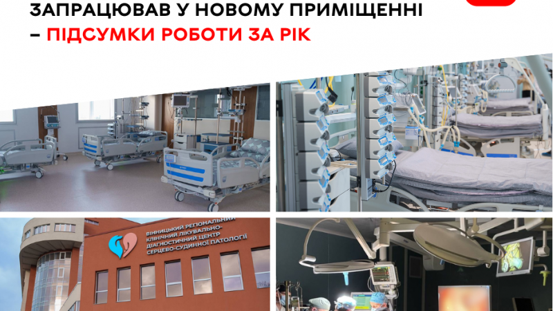 У 2025 році Вінницький регіональний кардіоцентр переїхав до нового приміщення