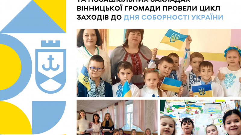 До Дня Соборності України у закладах освіти Вінницької громади провели тематичні заходи