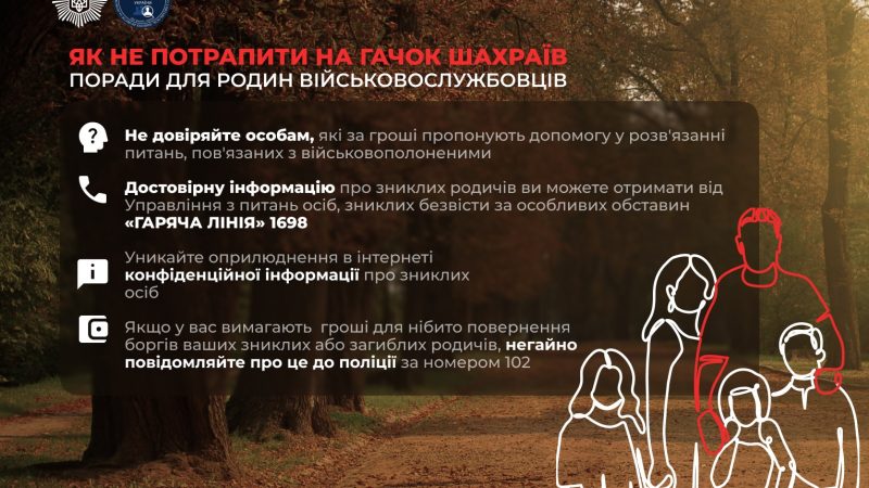 Правоохоронці радять: не розголошуйте інформацію про зниклих військових