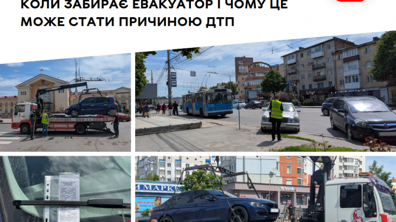 Автомобіль, залишений “на хвилинку”, може забрати евакуатор і це може стати причиною ДТП