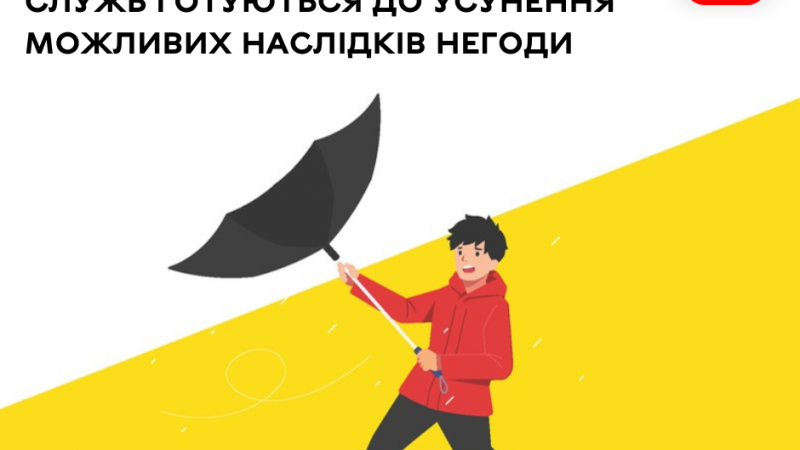 Сьогодні у Вінниці очікується злива, сильні пориви вітру, можливий град