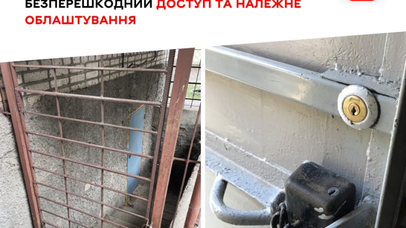 Забезпечення доступності та належного стану укриття покладається на балансоутримувача