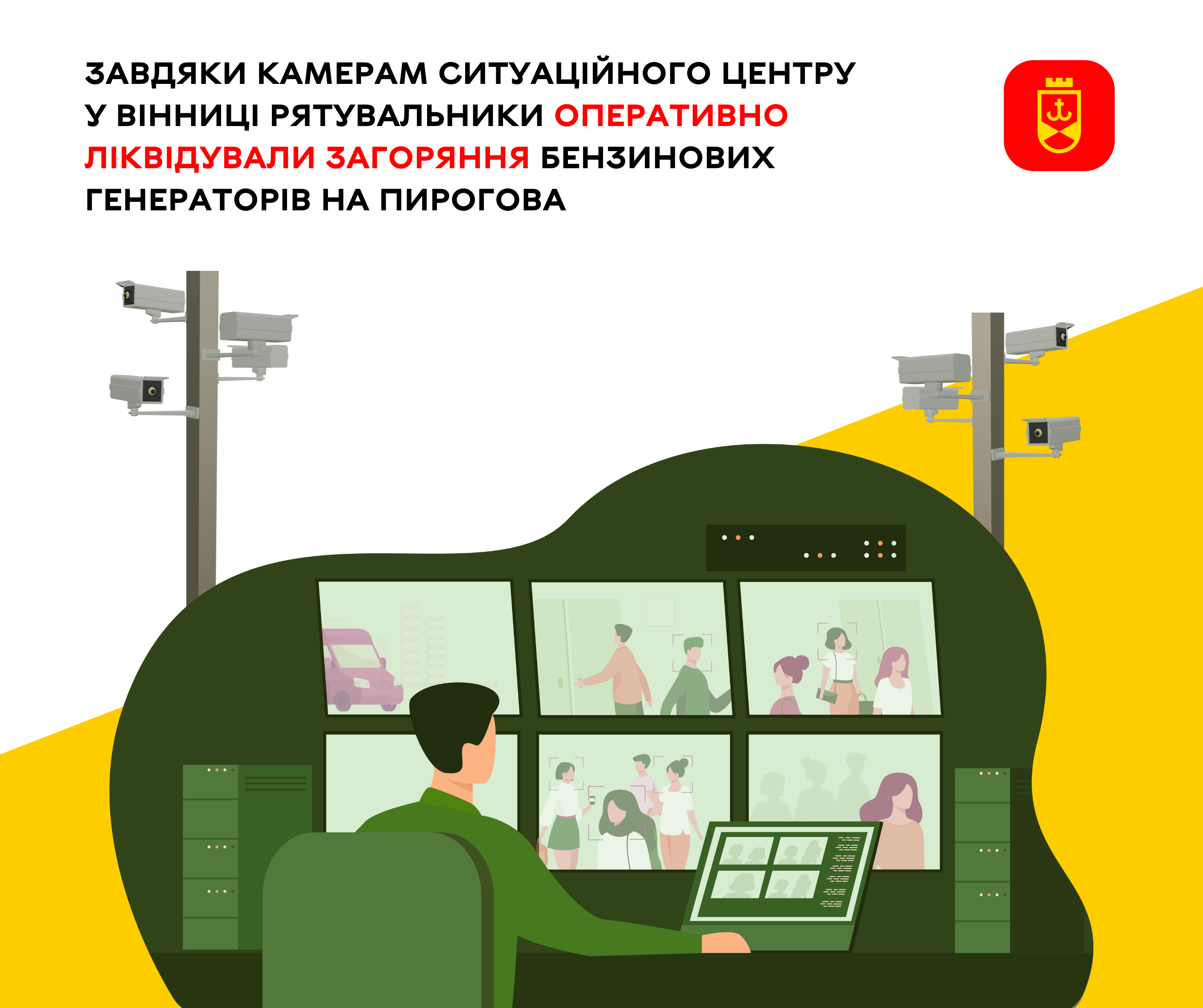 Завдяки камерам Ситуаційного центру рятувальники змогли оперативно ліквідувати пожежу