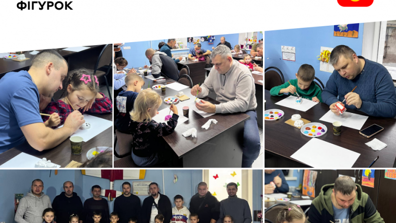 У Вінниці провели майстер-клас для татусів та дітей із розпису гіпсових фігурок