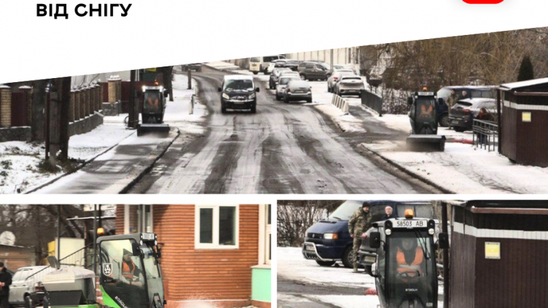 Понад 30 одиниць спецтехніки працюють над прибиранням снігу у Вінниці