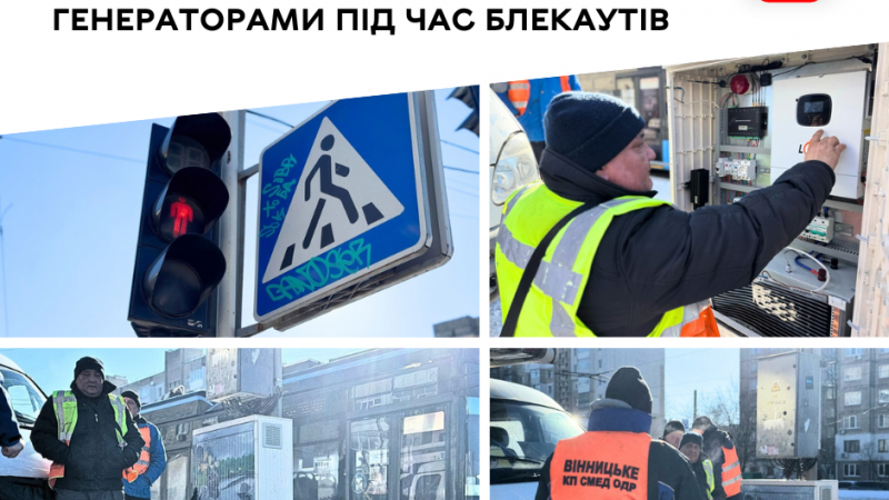 Під час блекаутів у Вінниці світлофорні об’єкти підживлюють електроенергією від генераторів