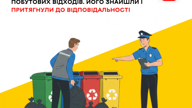 За викидання будівельного сміття на контейнерному майданчику чоловіка оштрафували