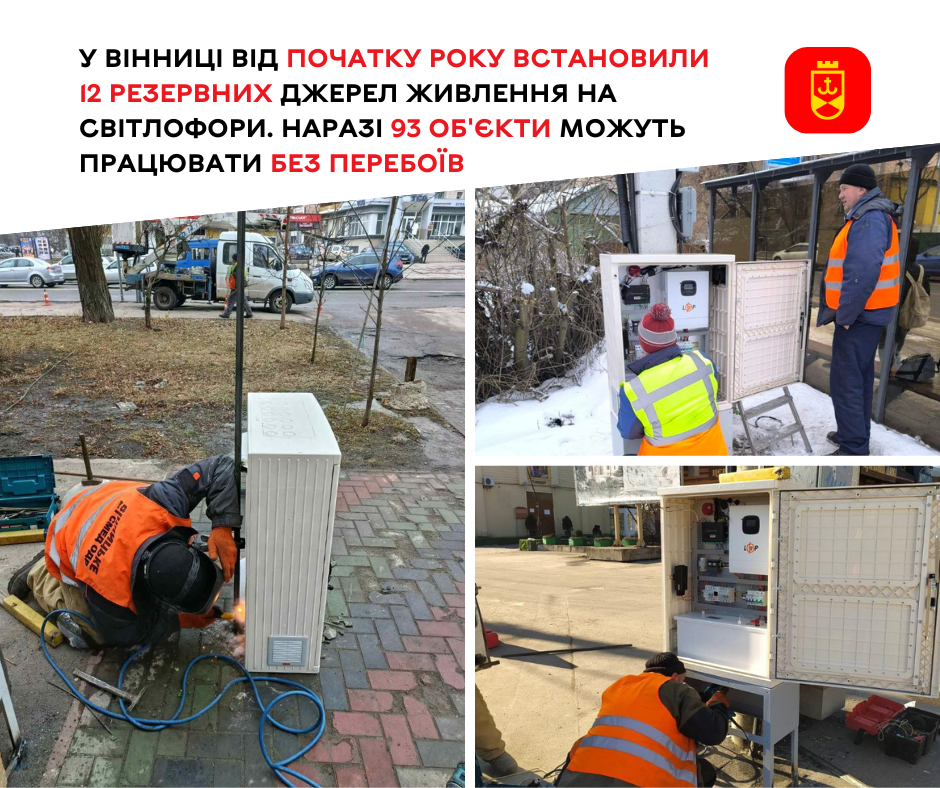 У Вінниці з початку року облаштували 12 резервних джерел живлення для світлофорів