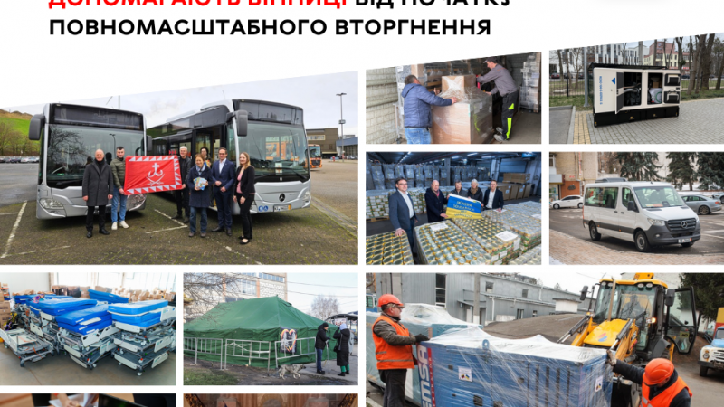 Як європейські міста-партнери підтримують Вінницю від початку повномасштабної війни