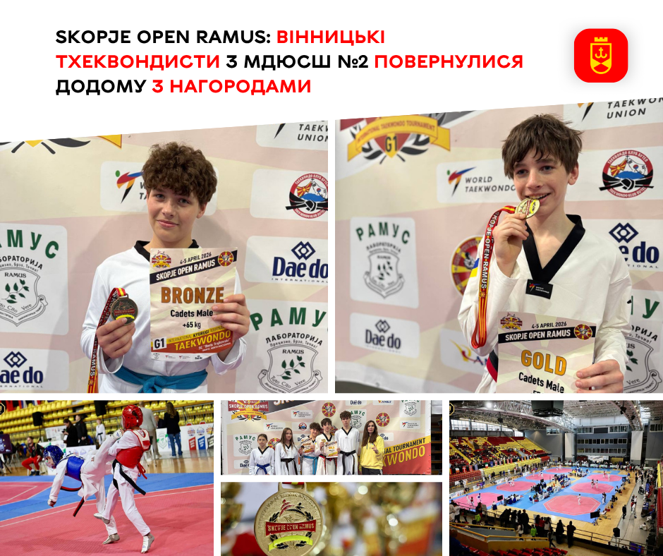 Вінницькі тхеквондисти з МДЮСШ №2 здобули нагороди на Skopje Open Ramus