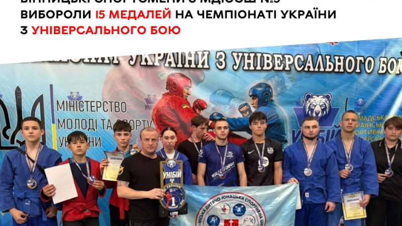 Вихованці вінницької МДЮСШ №2 здобули 15 нагород на чемпіонаті України з універсального бою