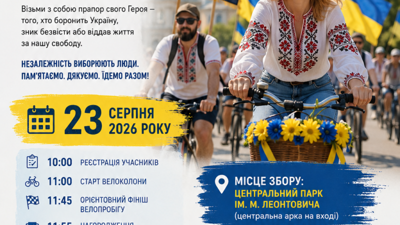Вінниця відзначить День Прапора та 35-ту річницю Незалежності благодійним «Велопарадом у вишиванках»