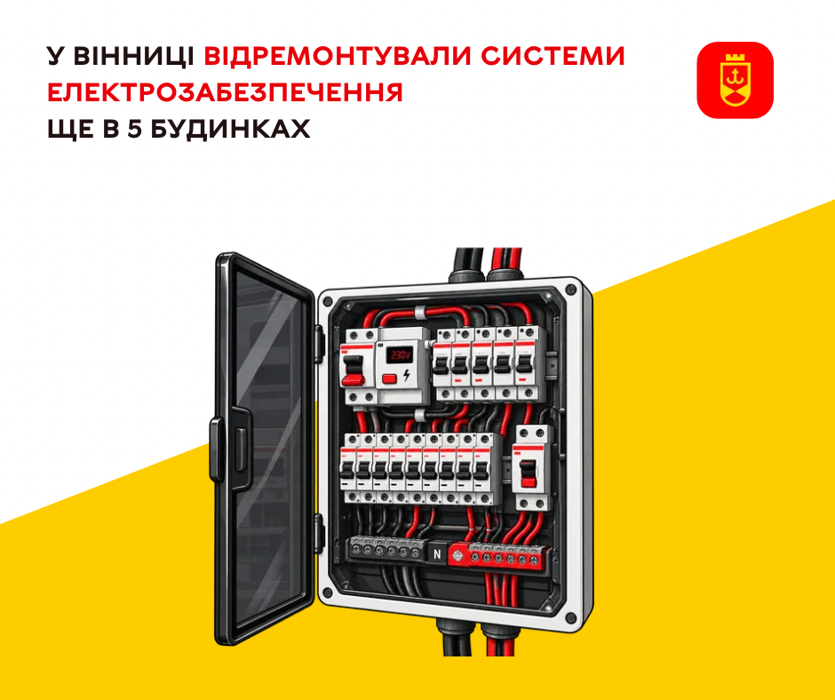 Підготовка до зими: у п’яти багатоповерхівках Вінниці коштом бюджету оновили будинкові електромережі
