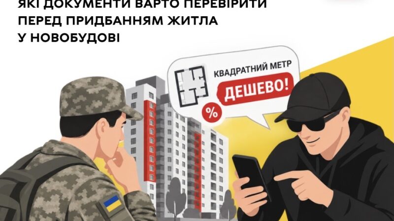 Завдаток за «пільгову» квартиру: військовим і ветеранам у Вінниці радять сім етапів перевірки новобудови