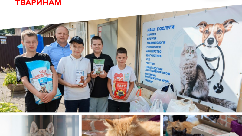 Ліцеїсти Вінниці зібрали корм і гостинці для притулків: до марафону добрих справ долучилися понад пів десятка шкіл