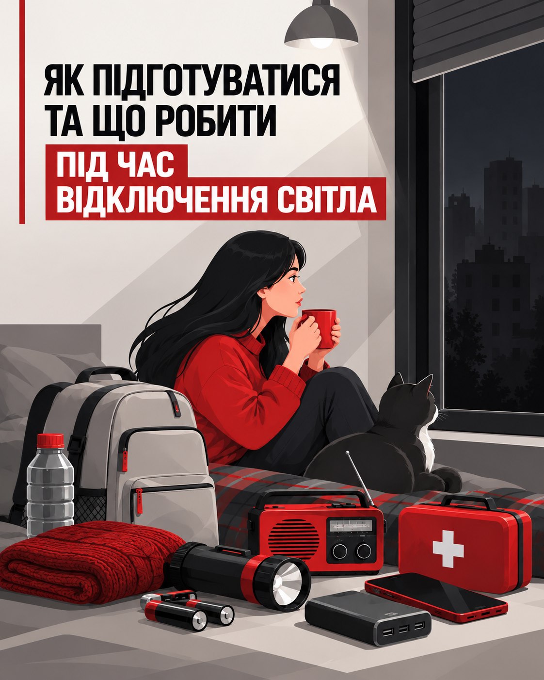 Радіо 101,8 FM і три літри води на день: що підготувати на випадок тривалих відключень