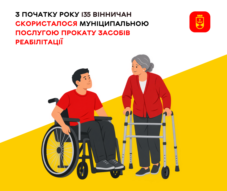 У Вінниці від початку 2026 року 135 людей отримали засоби реабілітації напрокат